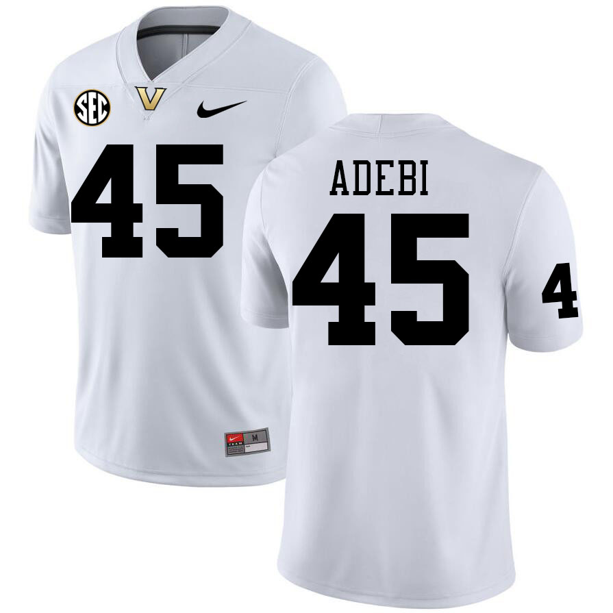 Vanderbilt Commodores #45 Emmanuel Adebi College Football Jerseys Stitched-White